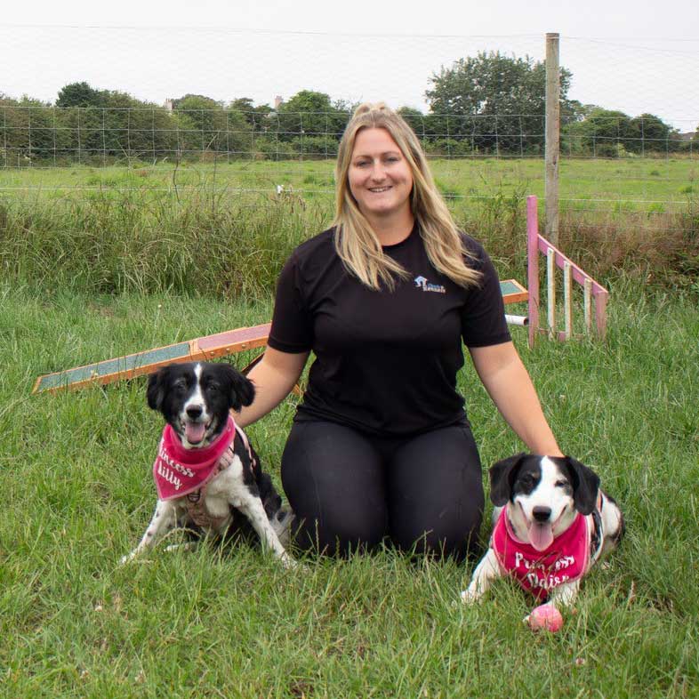 Cerise carer at Classic kennels with her dogs